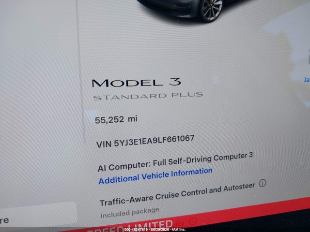 Продажа на аукционе авто 2020 Tesla Model 3 Standard Range Plus Rear-wheel Drive/standard Range Rear-wheel Drive, vin: 5YJ3E1EA9LF661067, номер лота: 45247419