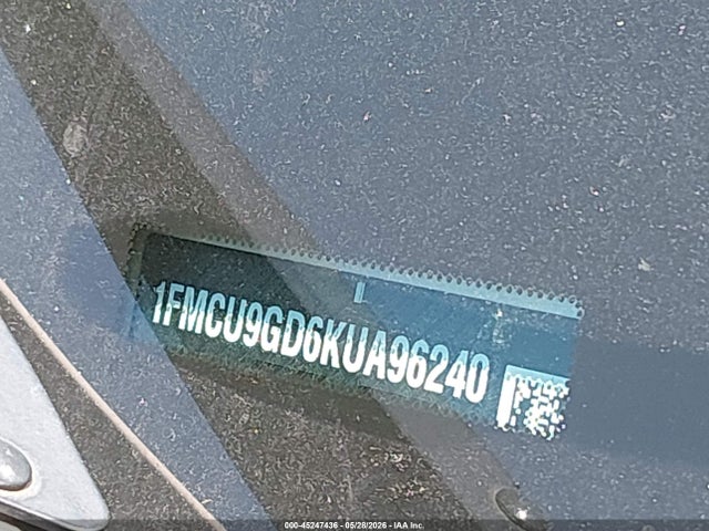 45247436 :رقم المزاد ، 1FMCU9GD6KUA96240 vin ، 2019 Ford Escape Se مزاد بيع