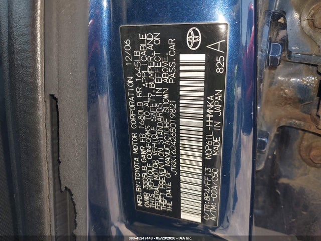 2006 Scion Xa მანქანა იყიდება აუქციონზე, vin: JTKKT624265019821, აუქციონის ნომერი: 45247448
