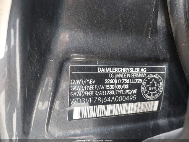 Aukcja sprzedaży 2004 Maybach 57, vin: WDBVF78J64A000495, numer aukcji: 45247494