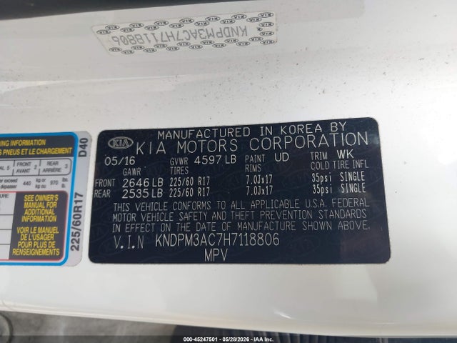 KIA Sportage Lx 2017 KNDPM3AC7H7118806 Image 9