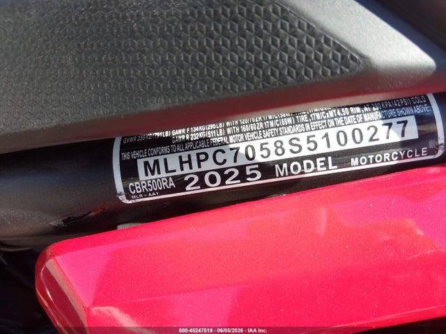 Honda Cbr500 Ra 2025 MLHPC7058S5100277 Image 10