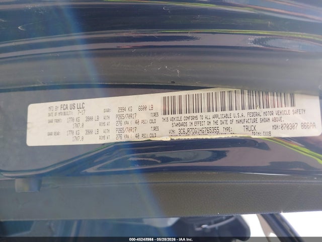 45247564 :رقم المزاد ، 3C6JR7DG1HG765355 vin ، 2017 Ram 1500 Tradesman  4x4 8' Box مزاد بيع