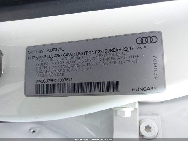 Продажа на аукционе авто 2018 Audi A3 2.0t Premium/2.0t Tech Premium, vin: WAUGUGFFXJ1037671, номер лота: 45247583