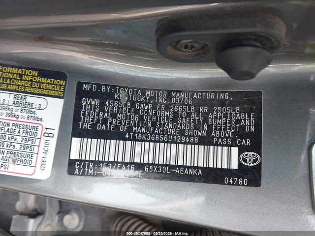 45247685 :رقم المزاد ، 4T1BK36B56U129488 vin ، 2006 Toyota Avalon Xl مزاد بيع