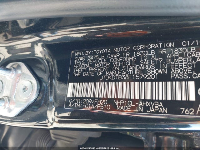 Aukcja sprzedaży 2015 Toyota Prius C One, vin: JTDKDTB38F1579201, numer aukcji: 45247690