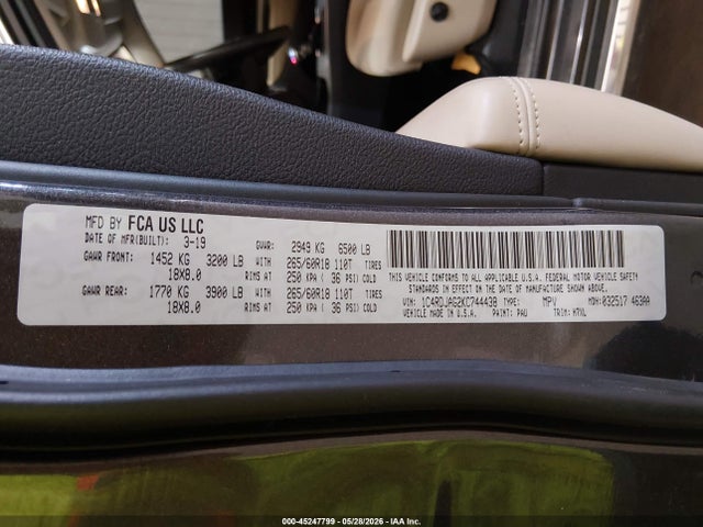 Dodge Durango Sxt Awd 2019 1C4RDJAG2KC744438 Image 9