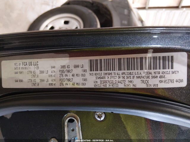Aukcja sprzedaży 2020 Ram 1500 Classic Tradesman  4x4 5'7 Box, vin: 3C6RR7KG6LG144272, numer aukcji: 45247848