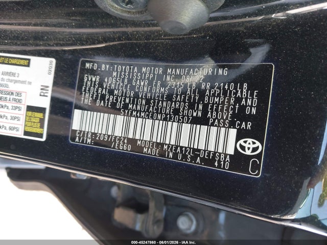 Toyota Corolla Se Apex Edition 2022 5YFM4MCE0NP130507 Image 9