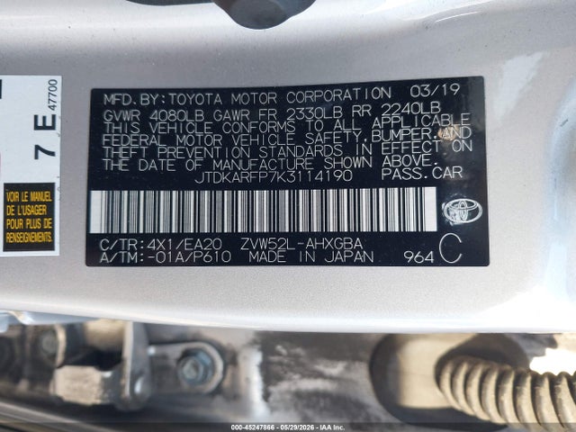Toyota Prius Prime Advanced 2019 JTDKARFP7K3114190 Image 9