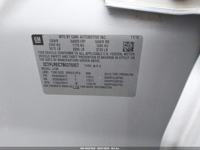 Продаж на аукціоні авто 2011 Gmc Terrain Sle-1, vin: 2CTFLREC7B6276957, номер лоту: 45247929