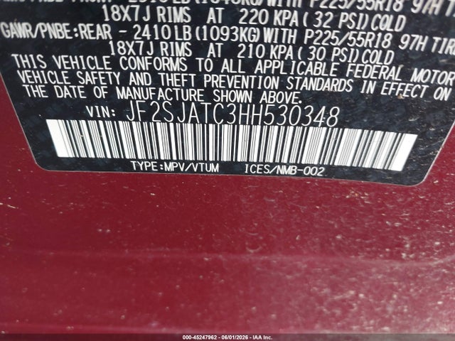 Продаж на аукціоні авто 2017 Subaru Forester 2.5i Touring, vin: JF2SJATC3HH530348, номер лоту: 45247962