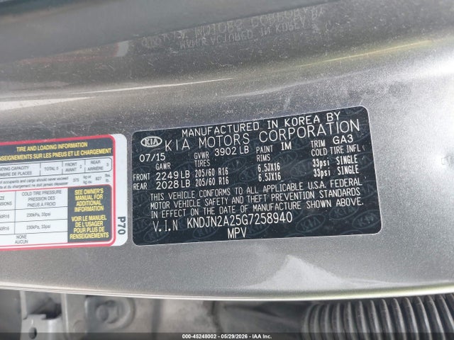 KIA Soul 2016 KNDJN2A25G7258940 Image 9