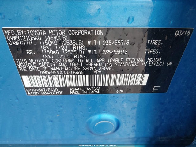 JTMDFREVXJJ218466 Toyota Rav4 Limited