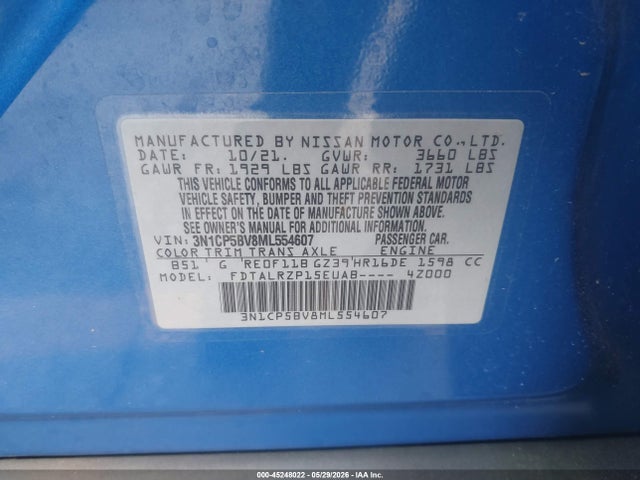 Nissan Kicks S Xtronic Cvt 2021 3N1CP5BV8ML554607 Image 9