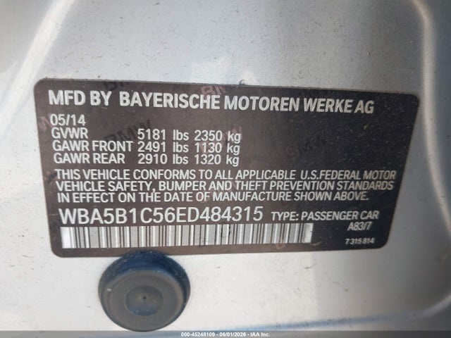 WBA5B1C56ED484315 BMW 535i