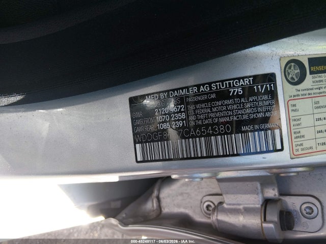 45248117 :رقم المزاد ، WDDGF8BB7CA654380 vin ، 2012 Mercedes-benz C 300 Sport 4matic مزاد بيع