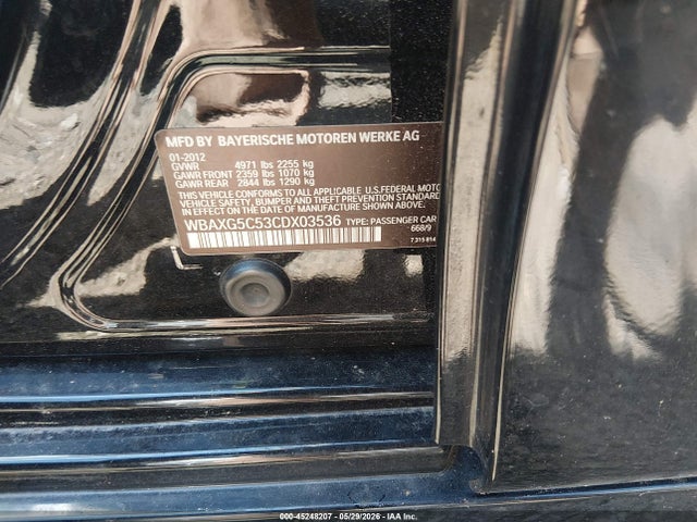 Продаж на аукціоні авто 2012 Bmw 528i, vin: WBAXG5C53CDX03536, номер лоту: 45248207
