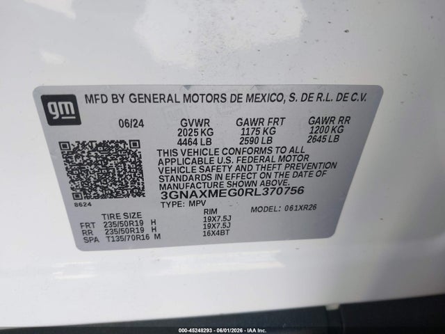 3GNAXMEG0RL370756 Chevrolet Equinox Fwd Rs