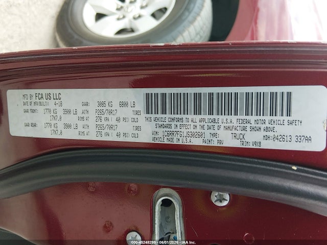 45248299 :رقم المزاد ، 1C6RR7FG1JS302601 vin ، 2018 Ram 1500 Express  4x4 6'4 Box مزاد بيع