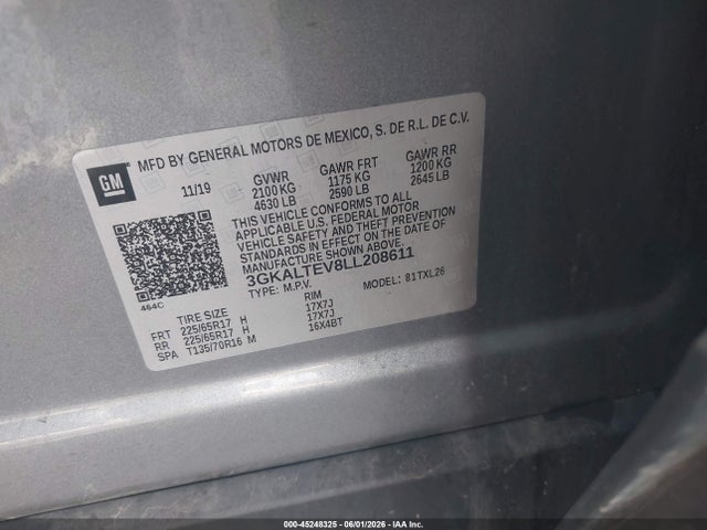 Продажа на аукционе авто 2020 Gmc Terrain Awd Sle, vin: 3GKALTEV8LL208611, номер лота: 45248325