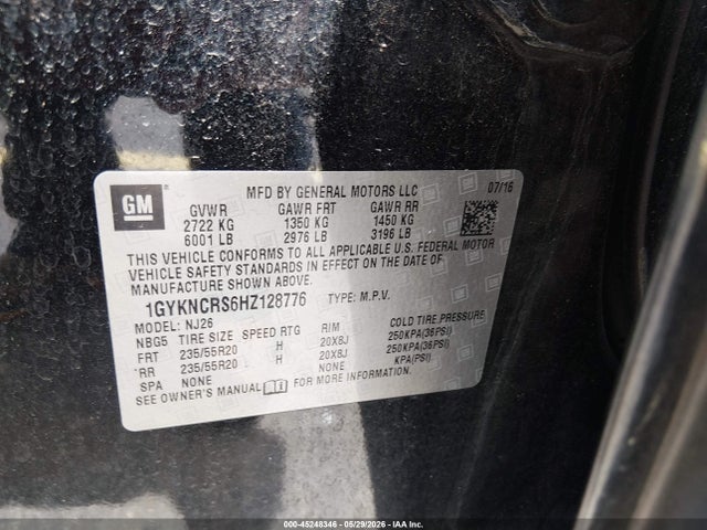 Aukcja sprzedaży 2017 Cadillac Xt5 Premium Luxury, vin: 1GYKNCRS6HZ128776, numer aukcji: 45248346