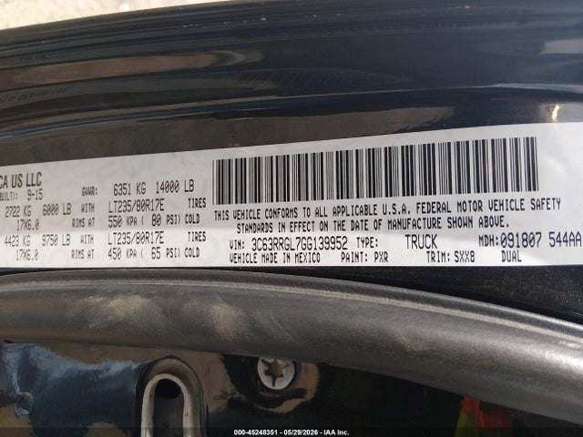 Aukcja sprzedaży 2016 Ram 3500 Tradesman, vin: 3C63RRGL7GG139952, numer aukcji: 45248351