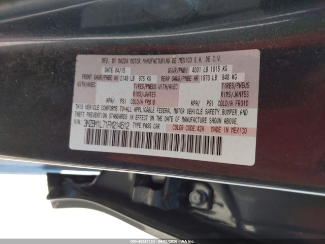 Mazda Mazda3 I Touring 2015 3MZBM1L71FM214512 Image 9