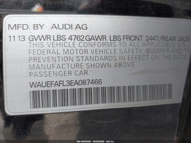 Продажа на аукционе авто 2014 Audi A4 2.0t Premium, vin: WAUEFAFL3EA087466, номер лота: 45248362