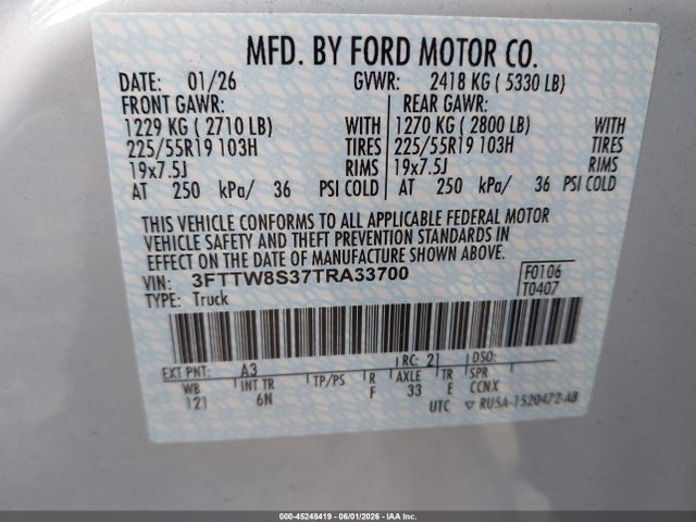 Ford Maverick Lariat 2026 3FTTW8S37TRA33700 Image 9