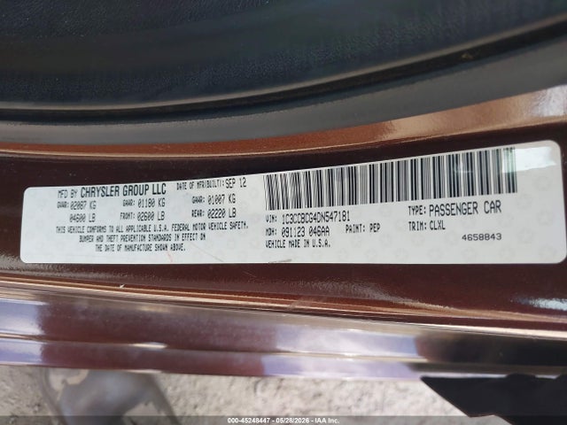 Продажа на аукционе авто 2013 Chrysler 200 Limited, vin: 1C3CCBCG4DN547181, номер лота: 45248447