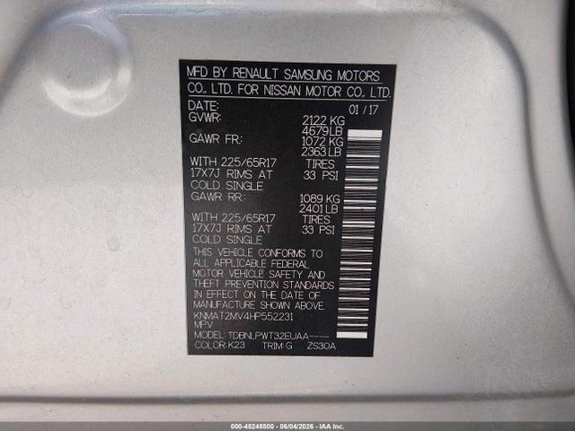 Nissan ROGUE S 2017 KNMAT2MV4HP552231 Image 9