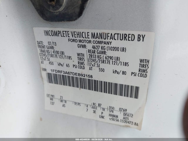 Aukcja sprzedaży 2013 Ford F-350 Xl, vin: 1FDRF3A67DEB92158, numer aukcji: 45248539