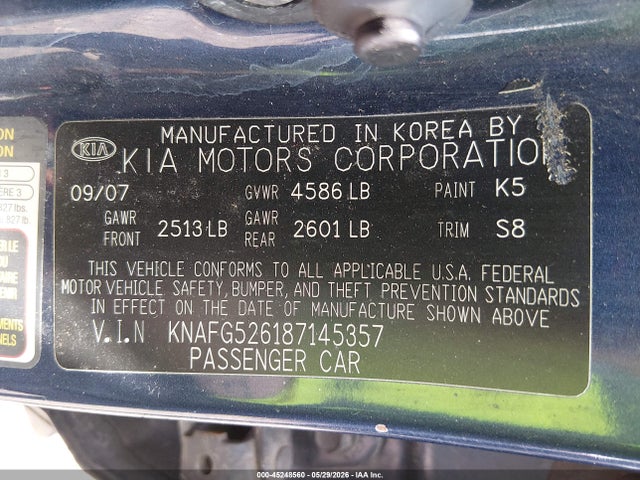 Auction sale of the 2008 Kia Rondo Lx V6, vin: KNAFG526187145357, lot number: 45248560