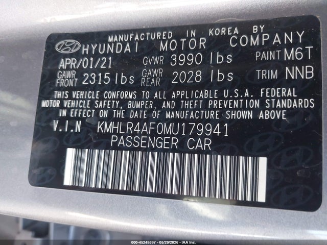 2021 Hyundai Elantra N Line მანქანა იყიდება აუქციონზე, vin: KMHLR4AF0MU179941, აუქციონის ნომერი: 45248597