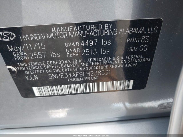 Продажа на аукционе авто 2015 Hyundai Sonata Sport, vin: 5NPE34AF9FH238531, номер лота: 45248676