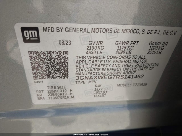 Chevrolet Equinox Awd Rs 2024 3GNAXWEG7RS141492 Image 9