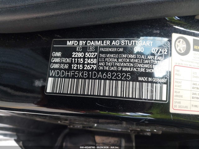 Продаж на аукціоні авто 2013 Mercedes-benz E 350, vin: WDDHF5KB1DA682325, номер лоту: 45248760