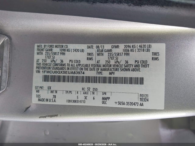 1FMCU0GX5EUA83974 Ford ESCAPE SE