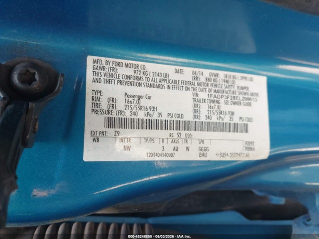 Продажа на аукционе авто 2014 Ford Focus Se, vin: 1FADP3F28EL299613, номер лота: 45248858