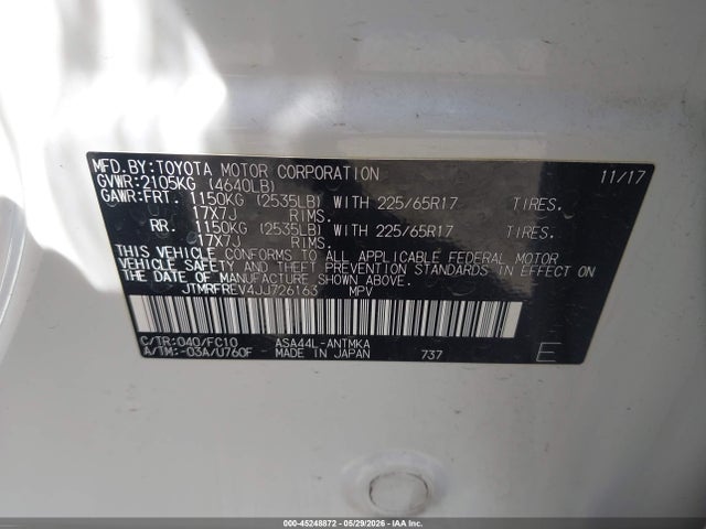 Продаж на аукціоні авто 2018 Toyota Rav4 Xle, vin: JTMRFREV4JJ726163, номер лоту: 45248872