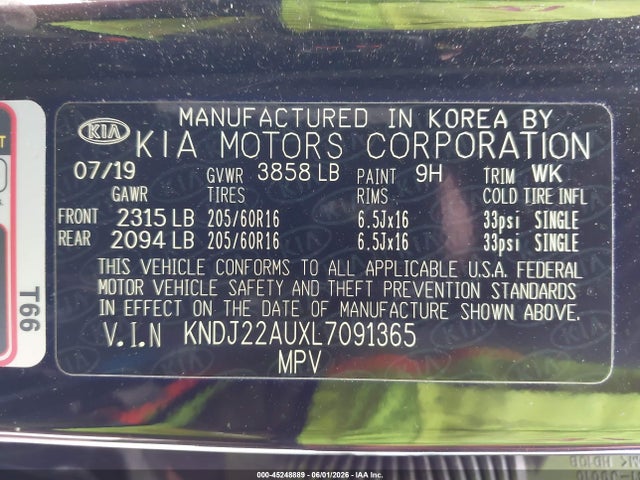 KIA SOUL LX 2020 KNDJ22AUXL7091365 Image 9