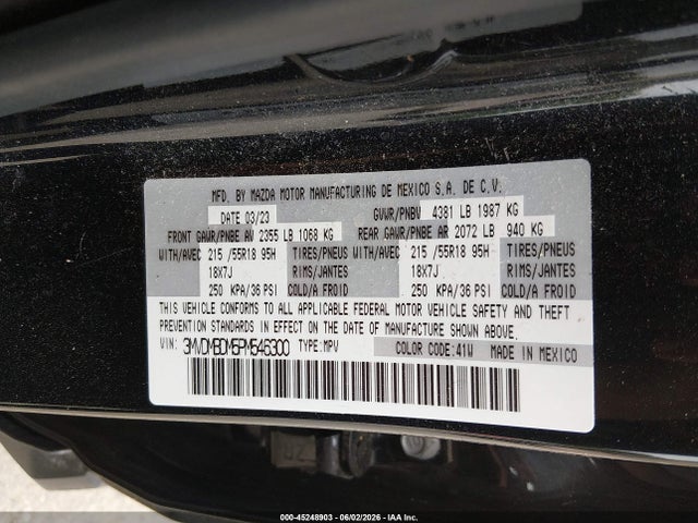 Продаж на аукціоні авто 2023 Mazda Cx-30 2.5 S Premium, vin: 3MVDMBDM5PM546300, номер лоту: 45248903