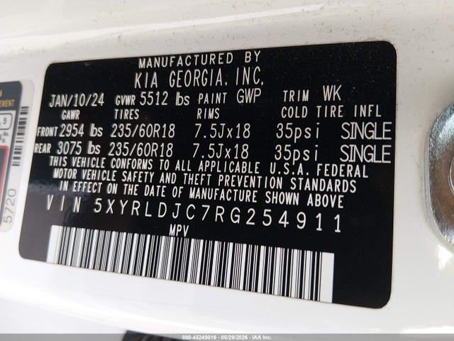 KIA SORENTO S 2024 5XYRLDJC7RG254911 Image 9