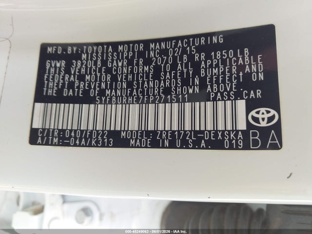 Toyota Corolla S 2015 5YFBURHE7FP271511 Image 9