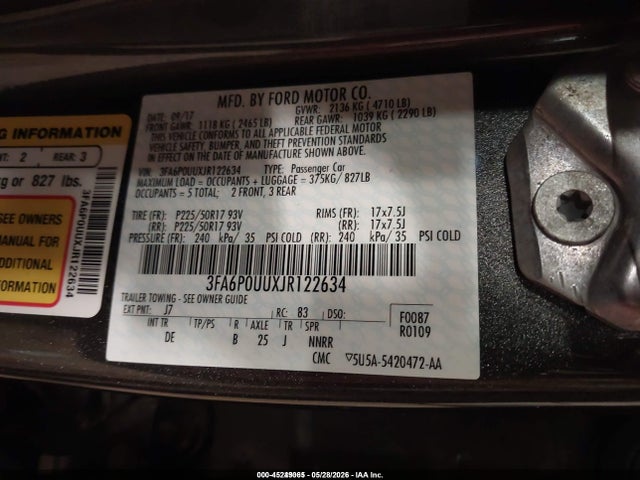 Aukcja sprzedaży 2018 Ford Fusion Hybrid S, vin: 3FA6P0UUXJR122634, numer aukcji: 45249065