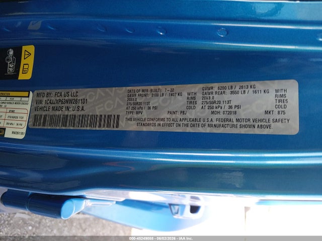Продаж на аукціоні авто 2022 Jeep Wrangler 4xe Unlimited High Altitude 4x4, vin: 1C4JJXP63NW261101, номер лоту: 45249088