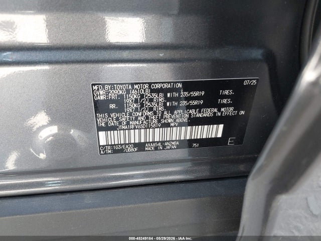 Aukcja sprzedaży 2025 Toyota Rav4 Xle Premium, vin: JTMA1RFV6SD115819, numer aukcji: 45249184