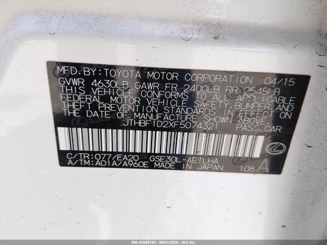 JTHBF1D2XF5074321 Lexus IS 250