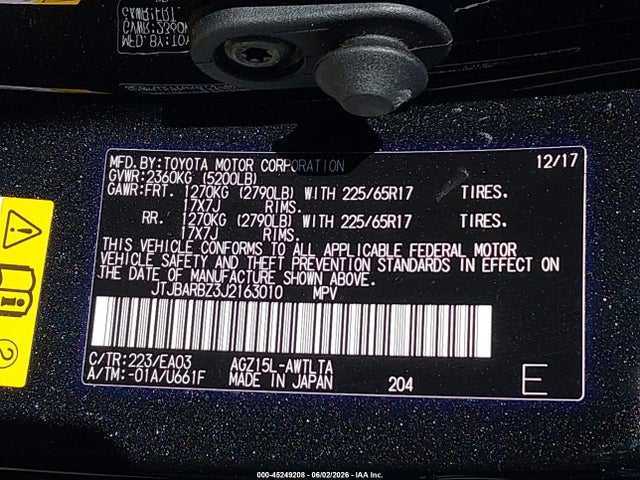 Продаж на аукціоні авто 2018 Lexus Nx 300, vin: JTJBARBZ3J2163010, номер лоту: 45249208